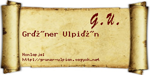 Grüner Ulpián névjegykártya